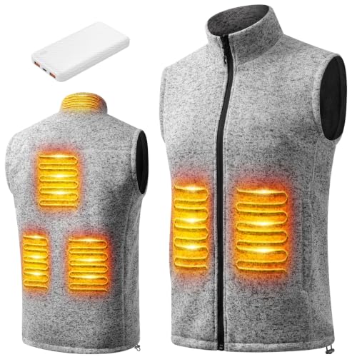 Image of LABCOOL Heated Vest for Men with Battery Pack Included, Sweater-Knit Fleece Rechargeable Heating Vest