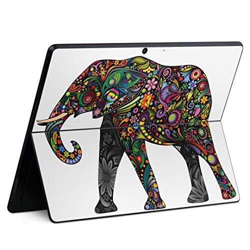 igsticker Skin für Microsoft Surface Pro9 / Pro8 /Pro X Ultra Dünn Premium Schutzfolie Rückseite Sticker Skin Decal Cover Universal Tablet Elefant Tier Blume Cover