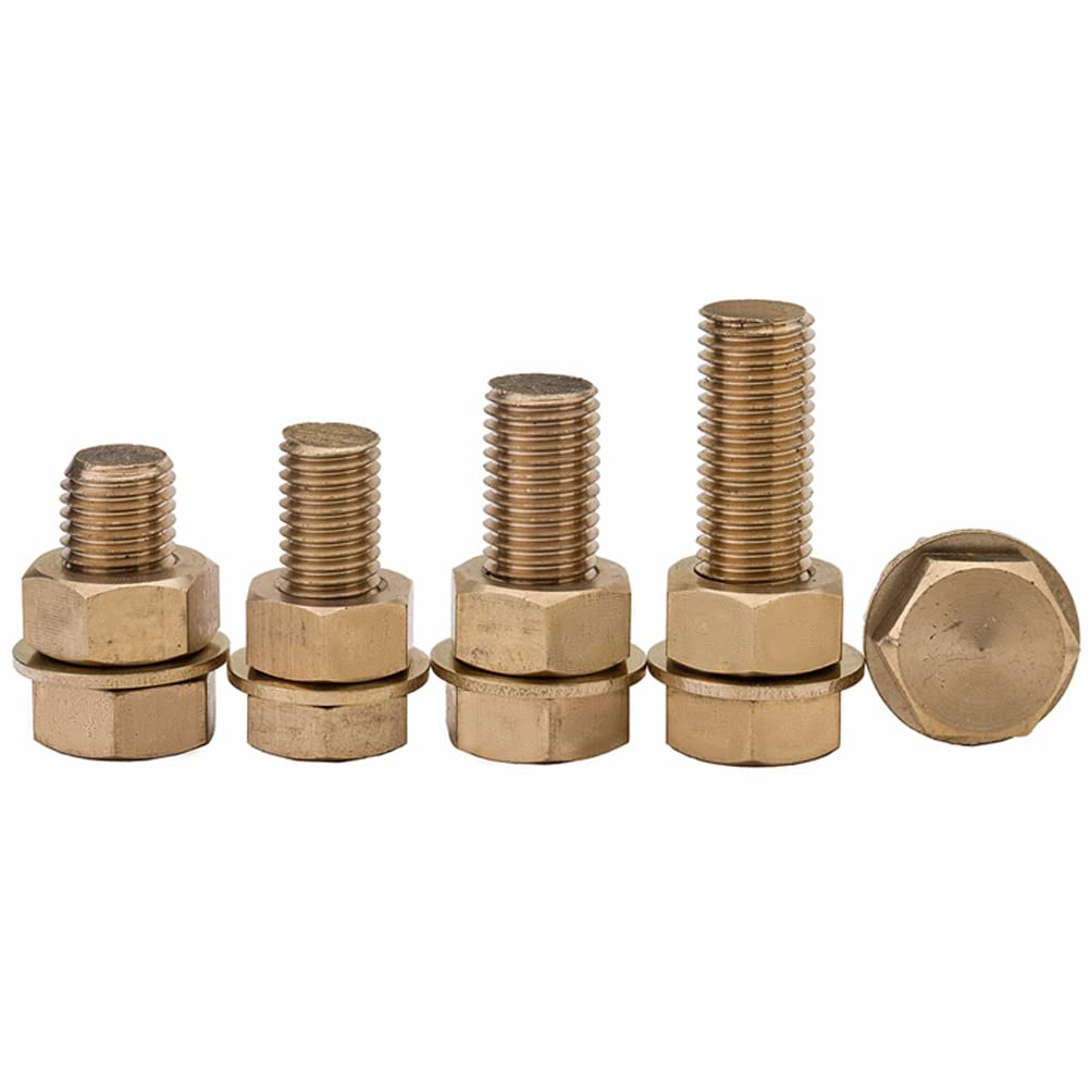 Kit di rondella piana e dado esagonale in ottone da 50 pezzi, M6 x 25 mm, adatto per macchine elettriche, ecc.