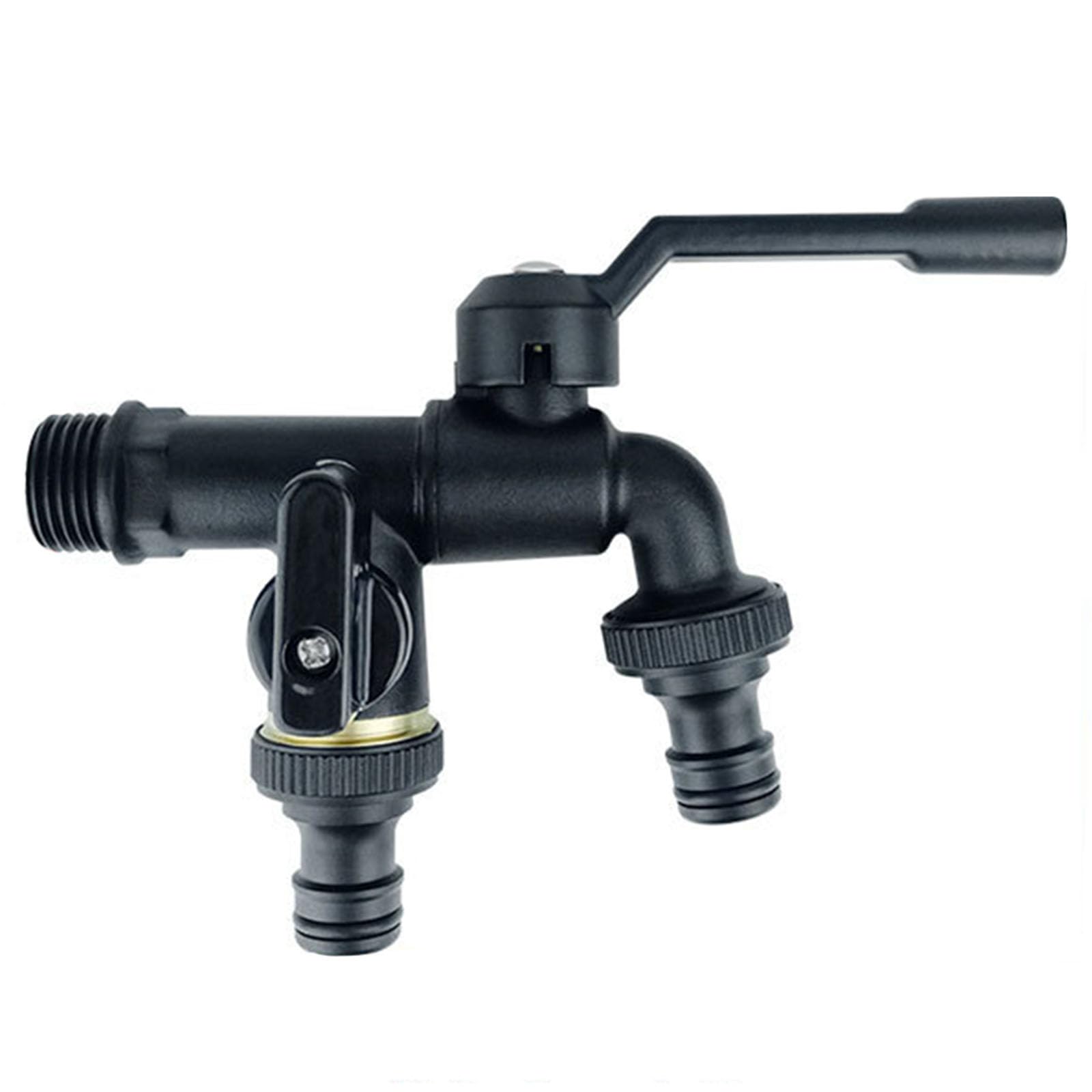 Robinet Exterieur Jardin Noir Robinet Jardin Double Sortie Laiton Double Sortie Robinet Exterieur 1/2 Pouces,Applique Robinet Exterieur,Noir