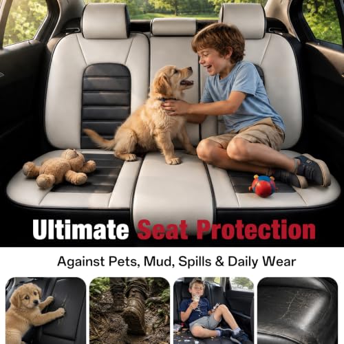 Image of Deluxe Front Seat Covers for Toyota Camry 2015-2026, Gray-White
