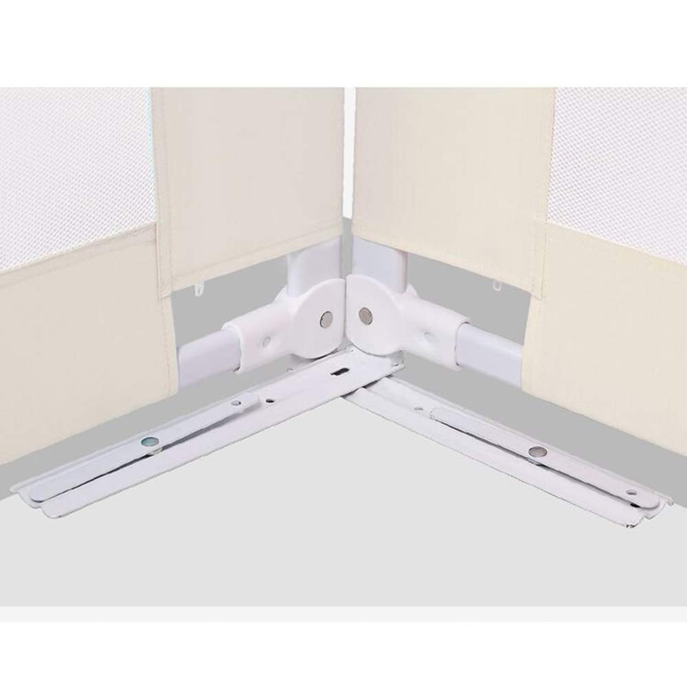 Bettgitter Bettschutzgitter Stoßstange, Tragbare Waschbare Höhenverstellbare Schienen Hergestellt Für Einzelbett Kingsize-Bett Queensize-Bett 1 Seite,Offwhite(A),180cm*60cm