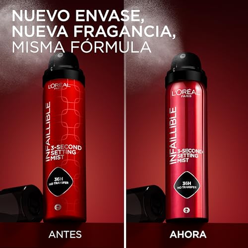 Miniatura 7 de L’Oréal Paris Spray Fijador Infaillible de Maquillaje XL con 36h* de duración, Fija el maquillaje sin Transferir para un Look Impecable. Water-proof y Oil-proof, 150 ml