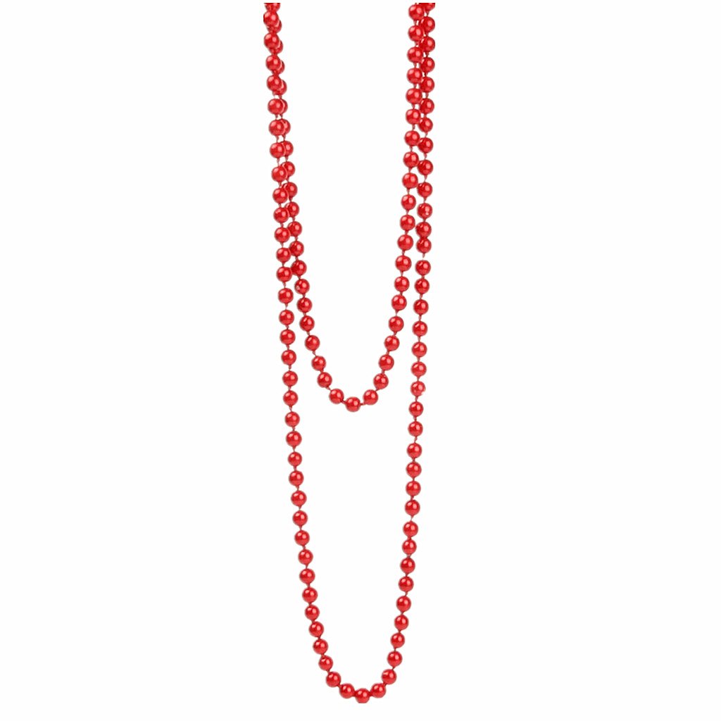 Perfeclan Pull en Perles de Verre Rouge Long Collier en de Haute Qualité