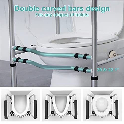 Arkantos Toilet Rails With Arms For Elderly Stand Alone, Medical Bathroom Safety Toilets Adjustable Height And Width Of Frame For Seniors Disabled Handicapped With Easy Assembly #TOP5