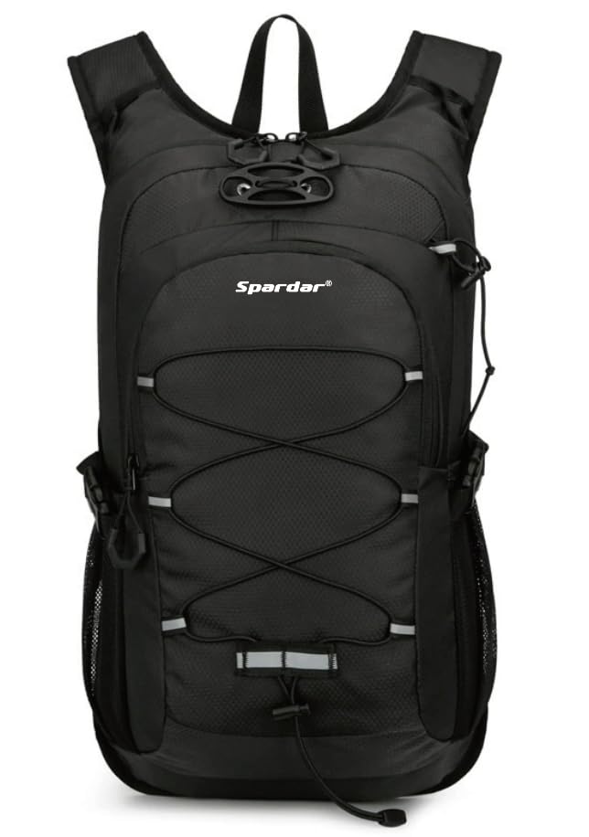 Mochila de hidratación para bicicleta, mochila de senderismo pequeña, mochila de MTB, mochila deportiva al aire libre, adecuada para ciclismo, senderismo y camping, Negro , L