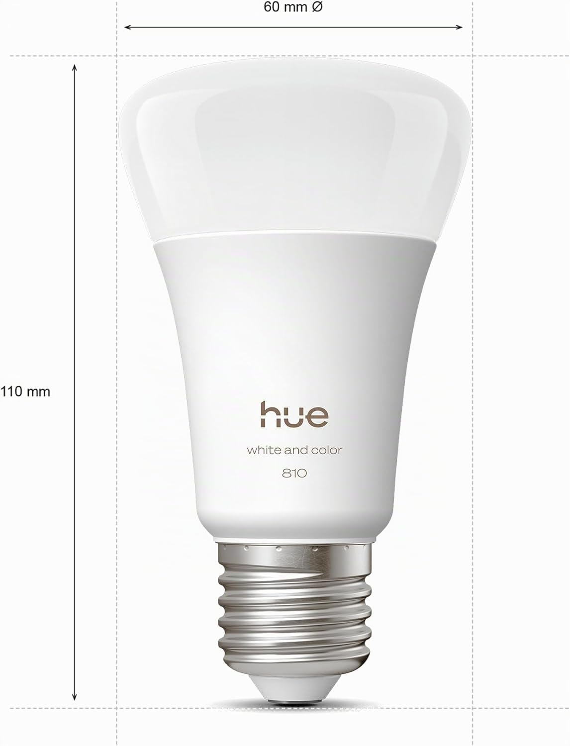 Philips Hue LED A60, Lampadina smart E27, Confezione da 4 | Luce bianca e colorata, 6 W, 810 lm, Smart Home, Dimmerabile, Compatibile con Alexa, Google Assistant e Apple Home
