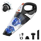 【Professional attachments】:4 en 1aspirador mano potente viene con 2 accesorios diferentes para satisfacer mejor sus necesidades de limpieza. El cepillo afloja los pelos y el polvo pegados a los objetos para una mejor limpieza. La boquilla para hendiduras puede utilizarse para limpiar sofás, hendiduras.