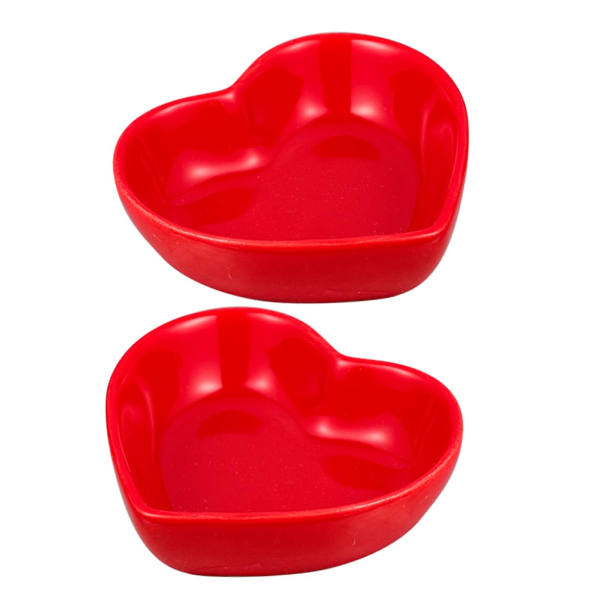 MAGICLULU 5 Sätze Herzförmiges Saucenteller-set Keramik Schälchen Für Saucen Schälchen Für Appetizer Keramik-geschirrset Obstteller Unterhaltsam Winzige Schüssel Sauce Tassen Rot 2 Stück * 5
