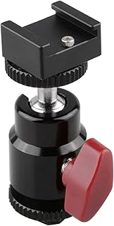 BGNing Hot Shoe Adapter 360 Degree Swivel Ball Head w Hot & Cold Shoe Base 1/4 for LCD Monitor Flash LED Light Microphone DSLR Camera