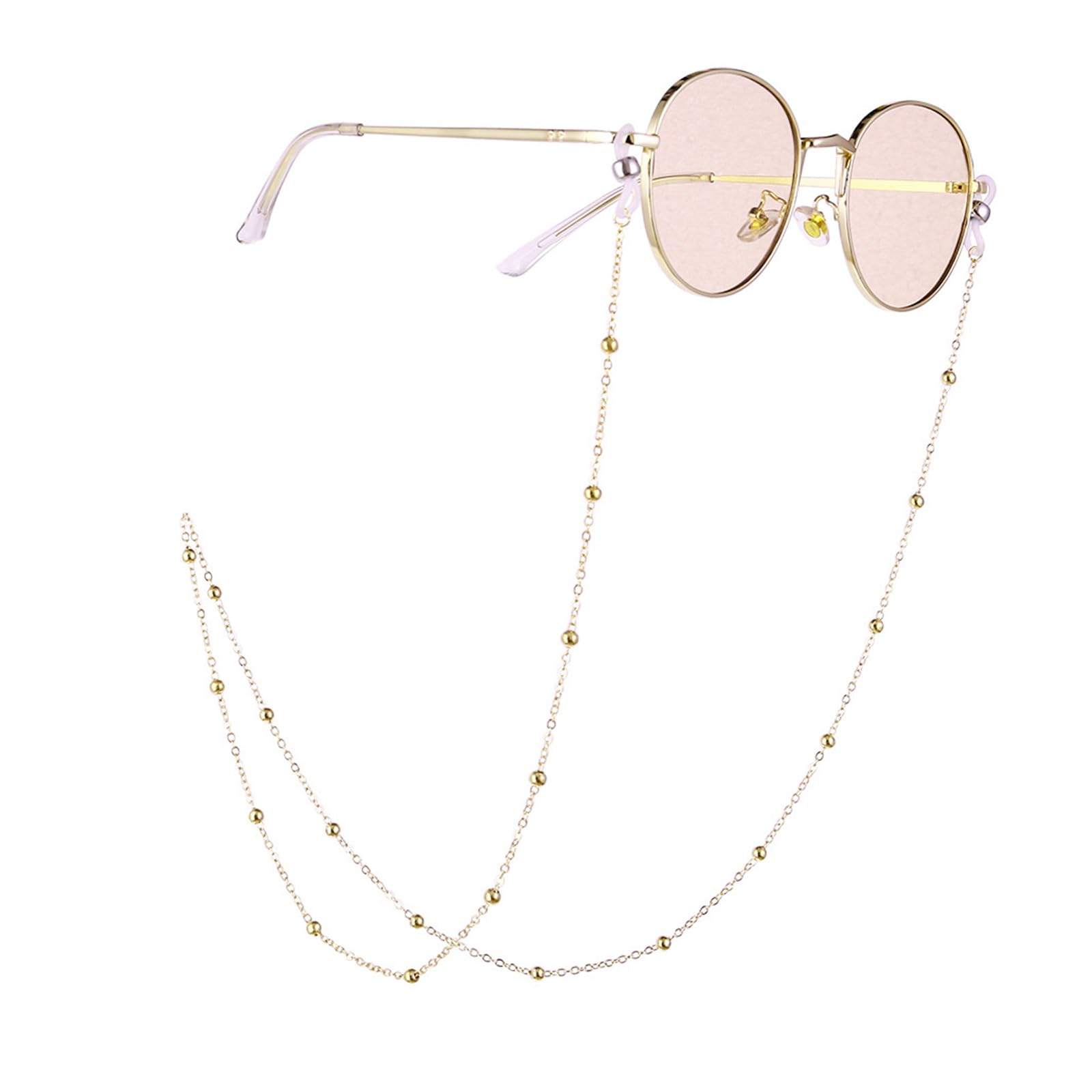 AINIUNIU Cadenas de Anteojos, Cadena Gafas Mujer Gafas, Cadena Gafas de Sol Lectura, Cadena de Gafas Antideslizante para Hombres, Mujeres, Niñas, Niños y Ancianos (Dorada 27.5 Pulgadas)