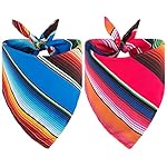Whaline mexican dog bandana summer mexican blanket pet scarf cinco de mayo fiesta colorful stripe dog bibs double-sided adjustable pet neckerchief for cat dog carnival costume accessories, 2 pack 8 51xkc ai3dl. Sl500. Ss150