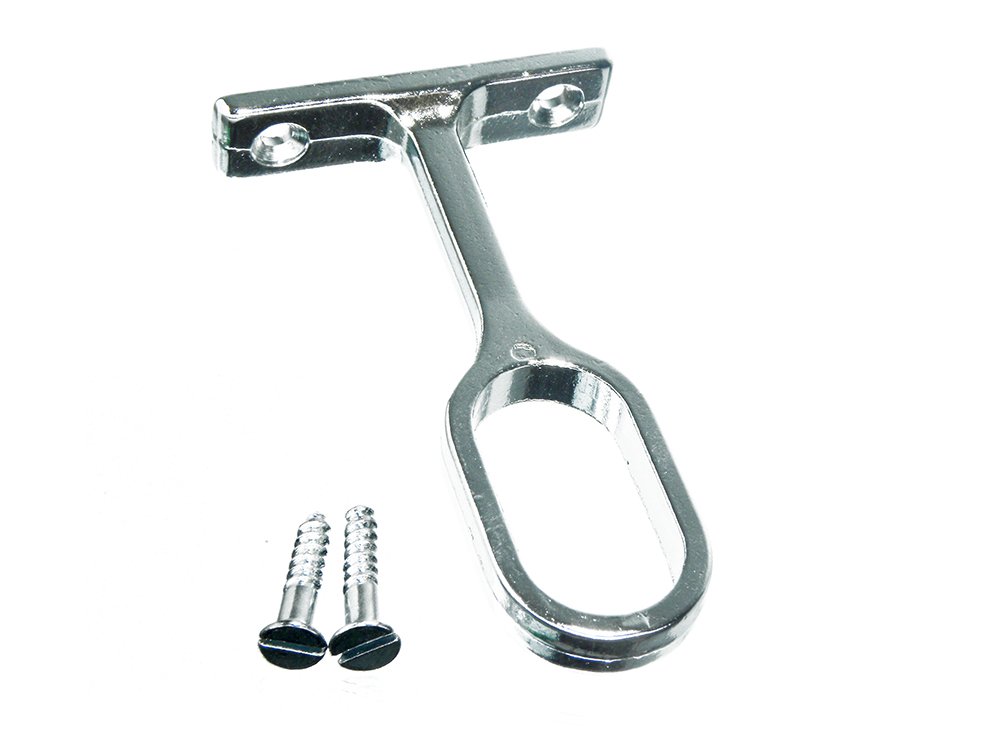 One Stop DIY Lot de 12 supports centraux pour tringle de penderie ovale Chromé + vis de fixation