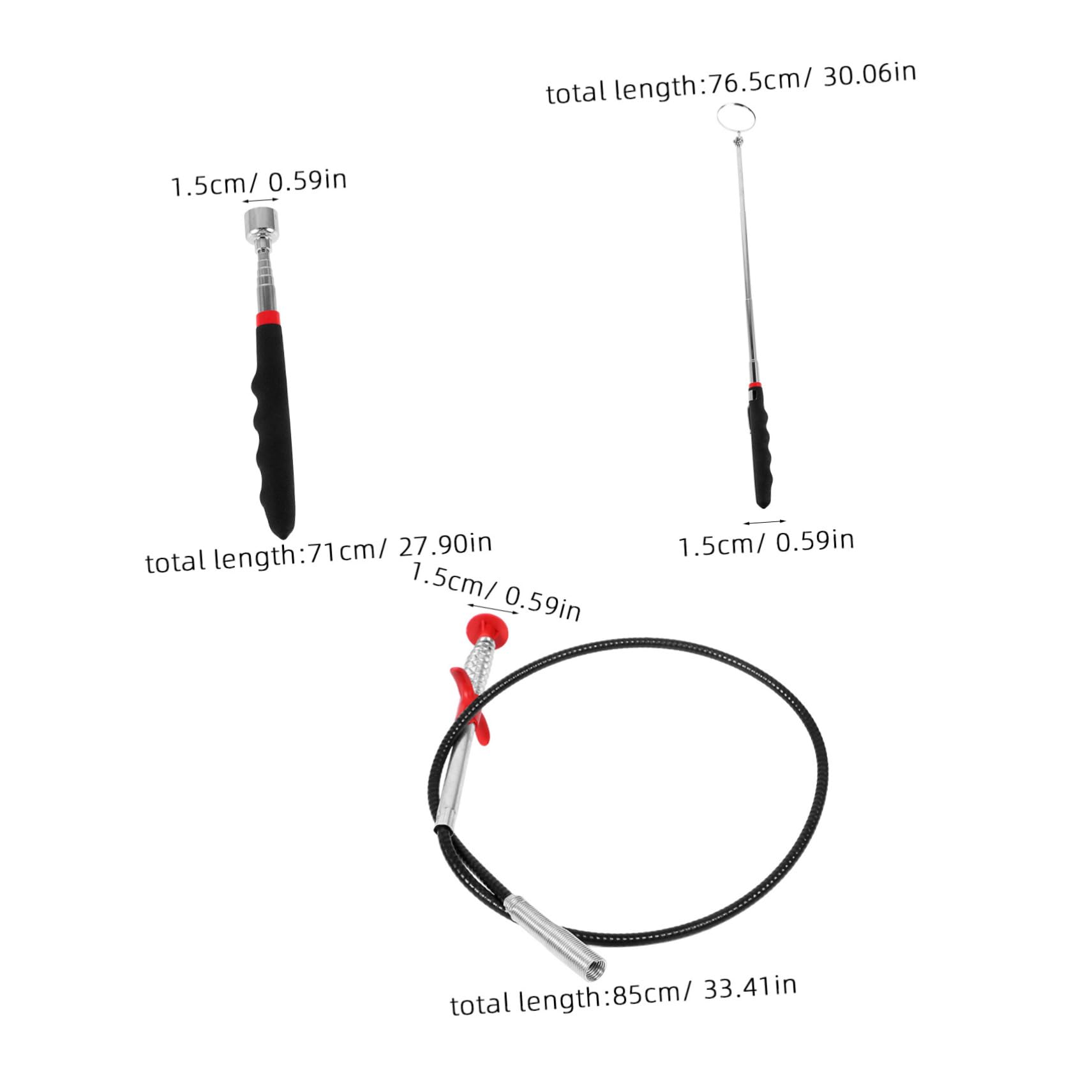 MUCKLILY Mechanic Mirror Inspection Tool Telescoping Pickup for Vehicle Repair Easy to Use