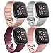 Produktbild Wanme für Fitbit Versa 2 Armband, Sport Verstellbares Ersatzarmband für Fitbit Versa 2 Fitbit Versa (03 Flash Rose Gold+Flash Silver+Wine Red+Pink, Large)