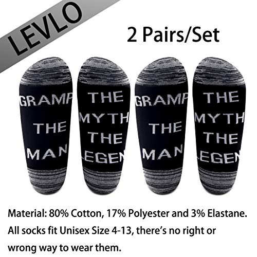 LEVLO Grampy Gift Grampy the Man The Myth The Legend Socks Grandpa Gift for Grandpa Men Birthday Gift2