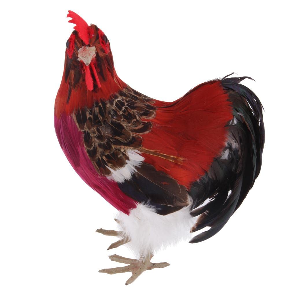 Artificial Realistic Rooster Figure Home Outdoor Garden Decor 24x20cm(9.4x7.8inches) Style A-image-33