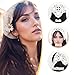 Xyulaan 2 Pcs Crochet Headbands for Women, Floral Bandana for Hair Scarf Headband, Black & White