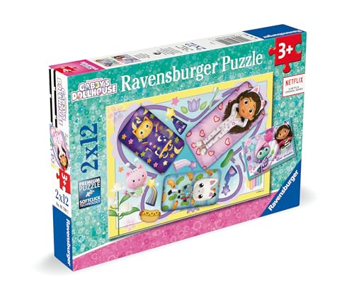 Ravensburger - Puzzle 2x12 pièces - Soirée Pyjama - Gabby's Dollhouse