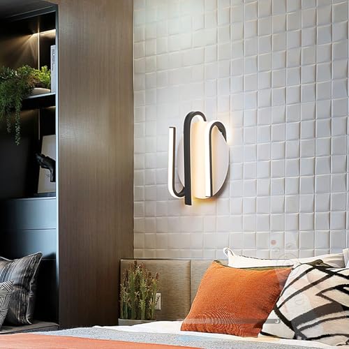 Aplique de Pared Moderno de Diseño Geométrico en Aluminio y Hierro Negro