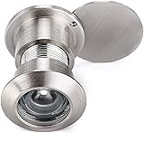 Peep Hole with Rotating Privacy Cover, 220 Degree Wide View Angle Door Viewer Heavy Duty Solid Brass...