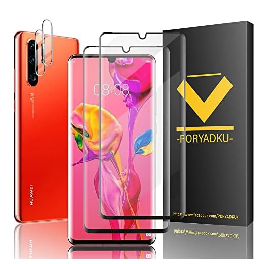 HPTech [2+2 Pezzi] Vetro Temperato per Huawei P30 Pro Pellicola, 2 Pezzi Pellicola Protettiva e 2 Pezzi Pellicola Fotocamera, HD, Durezza 9H, Anti-Impronte, Anti Graffio, per P30 Pro Vetro