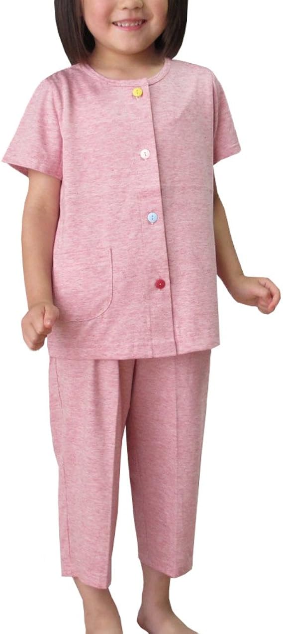 Amazon パジャマ工房 子供 パジャマ半袖 前開き 衿なし オーガニックコットン100 薄地天竺ニット1 130 140 373 パジャマ 通販