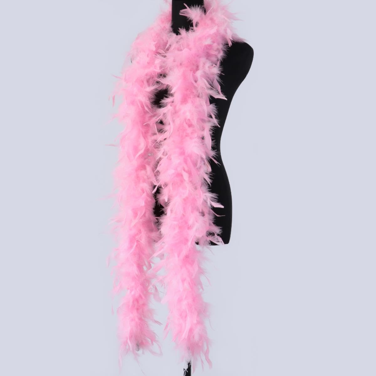 Boa en plumes de dinde rose de 2 mètres pour écharpe de vêtements de robe de mariée 60 grammes teint bricolage costume fête artisanat accessoires-blanc, 60gram