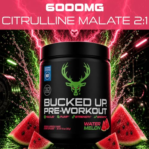 Image of Bucked Up Pre Workout 6 Grams Citrulline, 2 Grams Beta Alanine, and 3 Other Registered trademarked Ingredients (Watermelon)