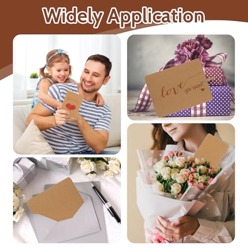 60 Stück A6 Kraftpapier Karten,10.8 X 14.5 CM 250g/m² Postkarten Blanko,Druckbar Karteikarten zum Selbstgestalten für DIY Kreative Craft Hochzeitskarte Grußkarten (Braun)