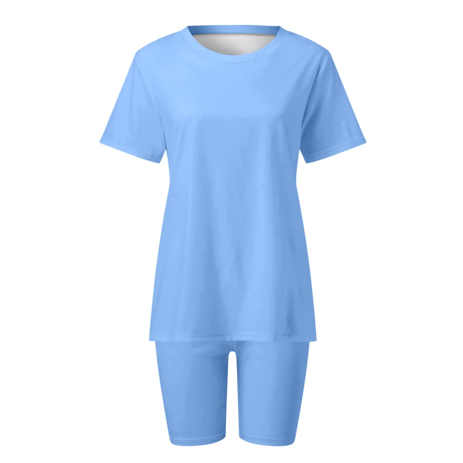 Générique Tenues deux pièces pour femmes Hauts à manches courtes Pantalons courts Running Yoga Sport Sets