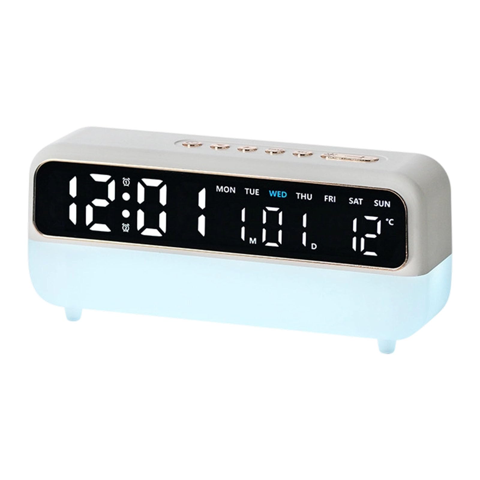 Kaeltsyn Digital Alarm Clock for Bedroom Desk Clock for Living Room Bedroom with Large Number, Dimmer, Loud Alarm Day of Week LED Digital