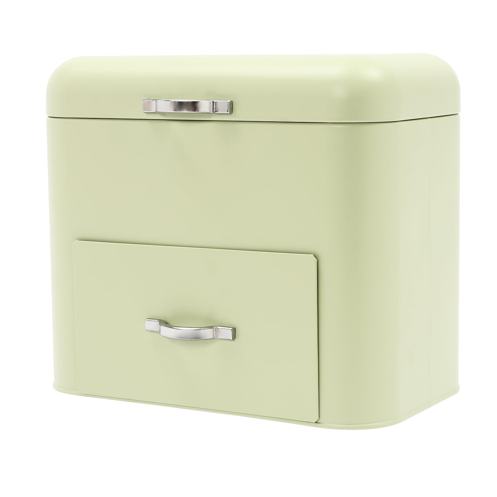 Bread Fresh Keeper Organizer 30*18*26cm/30*20.5*26.5cm 2-Layer Breads Boxes Large Capacity Bread Storage Box Breads Fresh Keeper Bin Organizer for Storing Pastries (Green, 30*20.5*26.5cm)