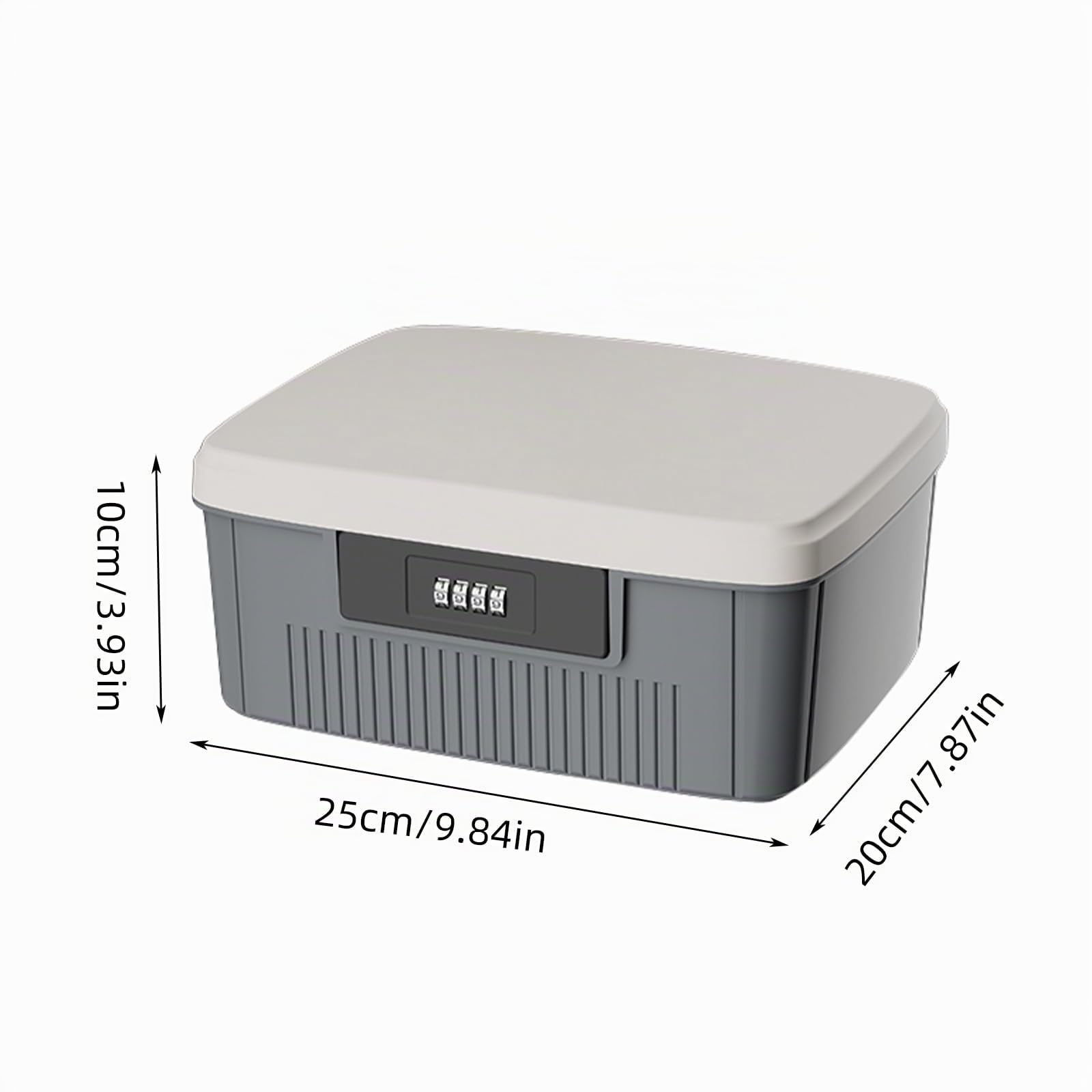 TWSOUL Coffre-fort avec code numérique, boîte de sécurité extérieure, coffre-fort à deux couches, boîte refermable, serrure à combinaison, boîte portative de médecine (gris)