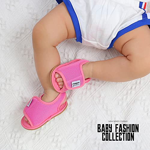 EnJoCho Baby Sport Shoes Baby Girls Rubber Mesh Non-Slip Boys Sandals Flat Shoes Shoes Soft Sole Walking Baby Shoes (Hot Pink, 12-12M)2
