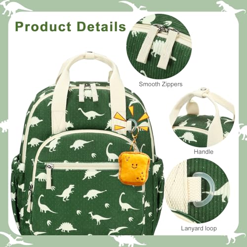 Image of Bluboon Toddler Backpack for Girls Boys 2-4 Cute 12 inch Preschool Kindergarten Backpacks Kids Daycare Bags School Travel (Dinosaur Green Corduroy L, Age 4-8 (15 inch H Fit A4 Folder))