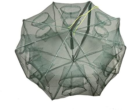 Portable Fishing Traps Fishing Nets Foldable - Easy Use Hand Casting Bait Fishing Cage Baits Cast Mesh Trap for Fishes, Shrimp, Minnow, Crayfish, Crab, Crawdad