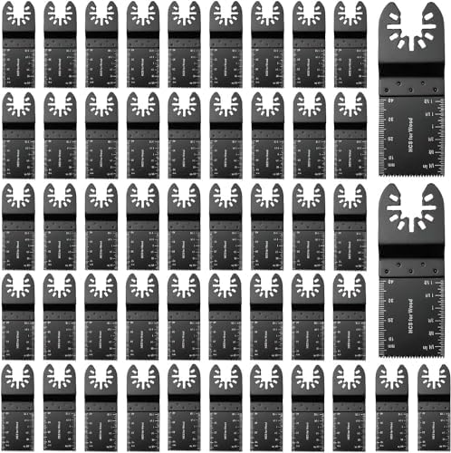 50pcs Oscillating Saw Blades, 35mm Oscillating Blades, Professional Universal Quick Release Blades, Wood Cutting Multitool Blades (Black)