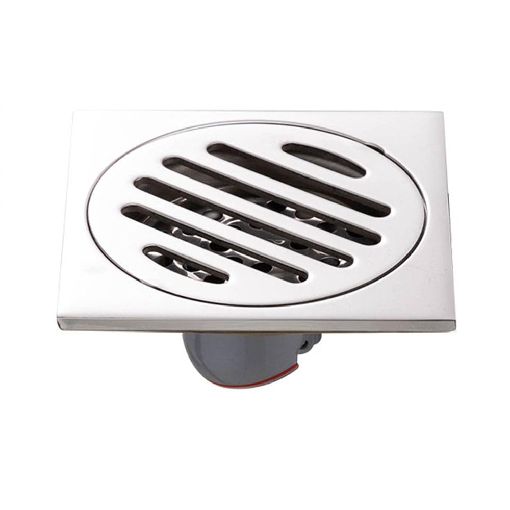Lkfjnhepf 1 Floor Drain Matte Black Silver Bathtub Shower Drainer Floor 0Cm Brass Square Drain Waste Grate(1)