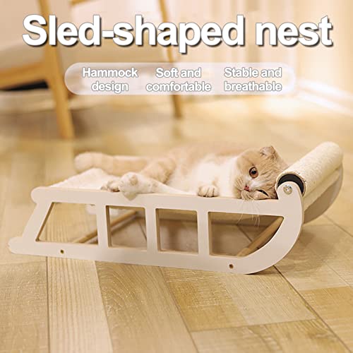 Sofá De Rede Para Gatos De Madeira, Cama Para Animais De Estimação Em Forma De Trenó, Cadeira De Bal