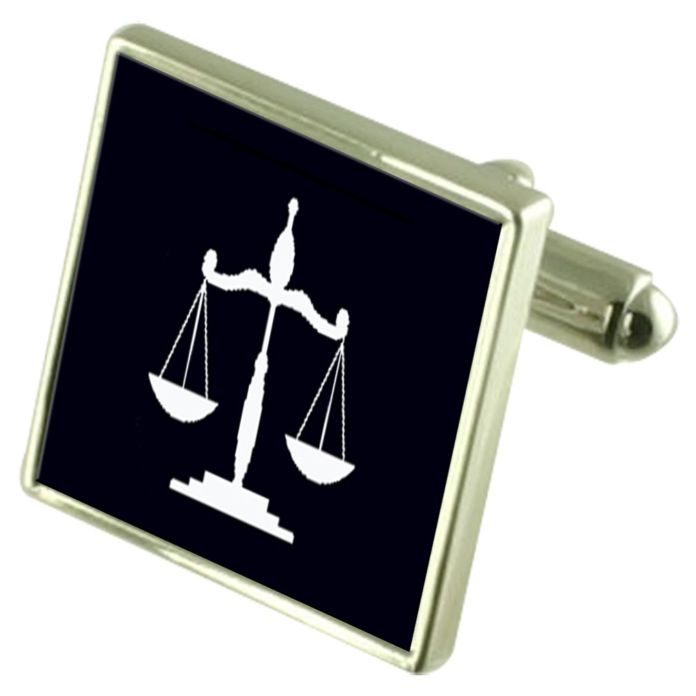 Select Gifts Men's Silver Scales Of Justice Lawyer Cufflinks With Pouch