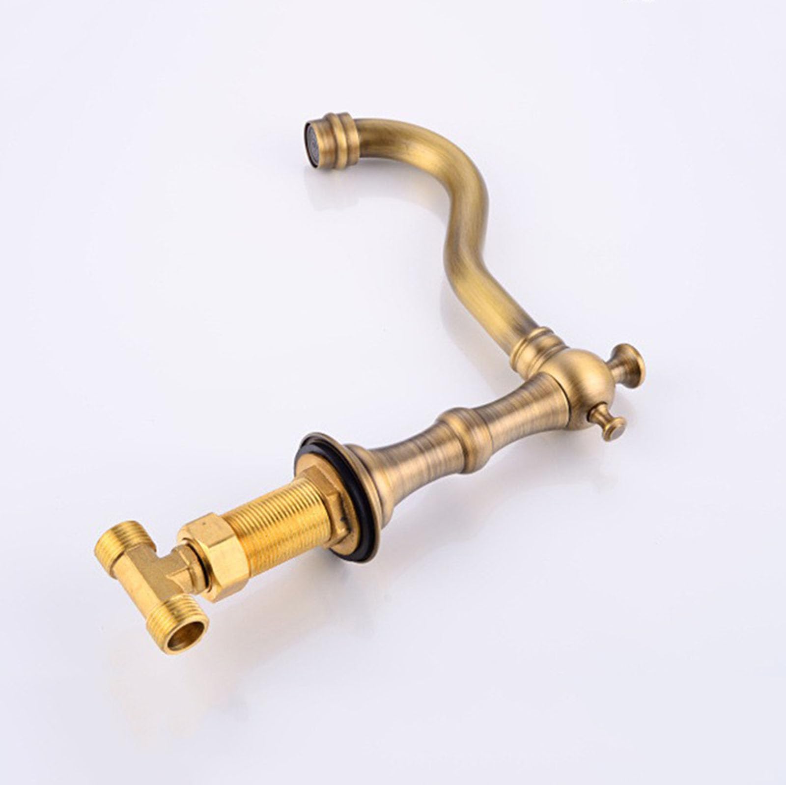 Mitigeur de Lavabo Moderne Levier Croisé 3 Trous Mélangeur de Lavabo Retro Robinet de Salle de Bains En Laiton Brossé Chaud Et Froid