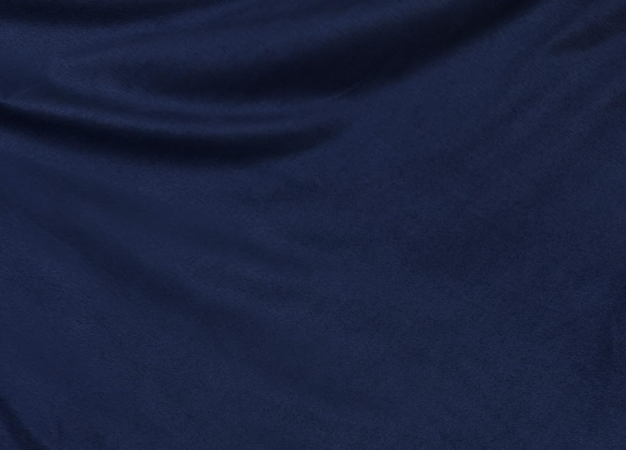 SOFFICIOSO Vestiletto Elasticizzato Effetto Velluto Giroletto Tinta Unita Modello Perfetto Matrimoniale Blu
