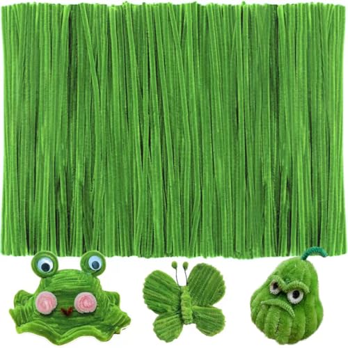 Image of IOOLEEM 200pcs Dark Green Pipe Cleaners Bulk for Crafts