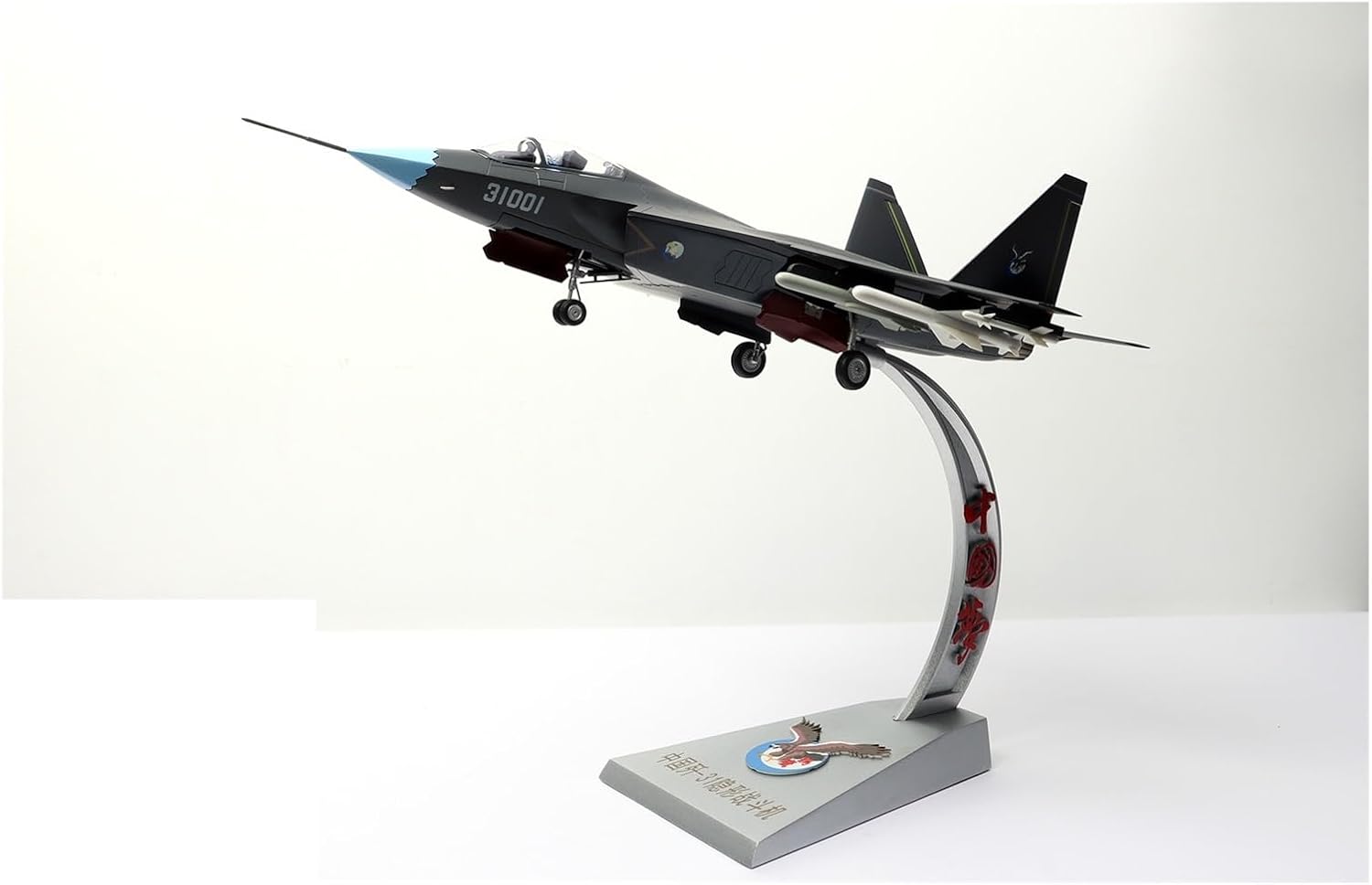 1/36 for J-31 Fighter FC-31 Gyrfalcon Stealth Aircraft Alloy Model Gray Retro Metal Model Metal Airplane