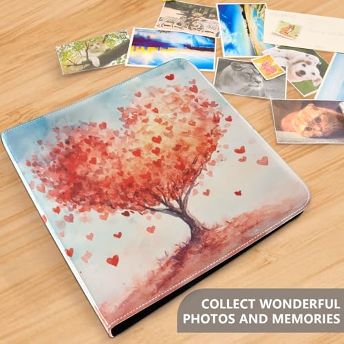 Álbum de fotos tipo scrapbook autoadhesivo con cubierta de cuero PU, 3 anillos, 40 páginas, 30x28.5 cm miniatura 5