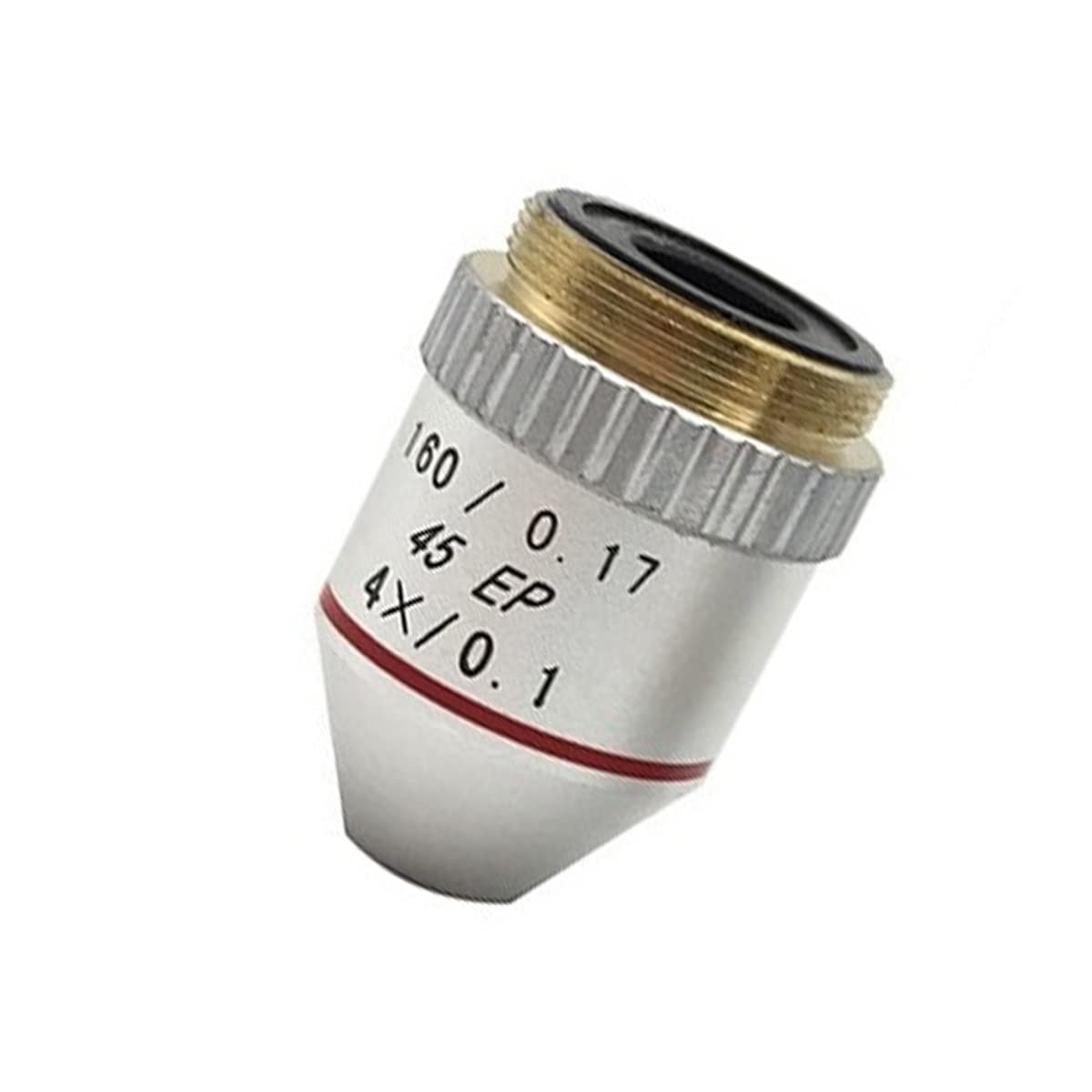 Lente de Objetivo acromático semiplano 4X/10X/40X/100X Distancia conjugada de 195 mm for microscopio biológico 160/0,17 45EP (Size : 4X 10X 40X 100X)