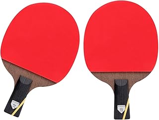 Raquete de pingue-pongue, raquete de tênis de mesa com velocidade esplêndida, controle e rotação, anti-choque, raquete de ping pong resistente com alça de borracha confortável para iniciantes, jogadores intermediários, 1 par de Langya
