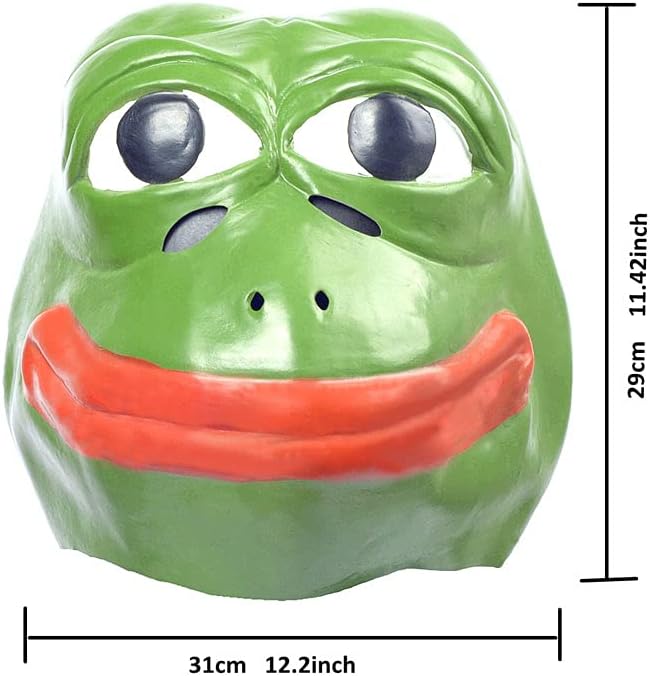 RAPGET Frog Mask Animal Full Head Latex Mask Halloween Cosplay Costume for Adults Party Decoration Props Green
