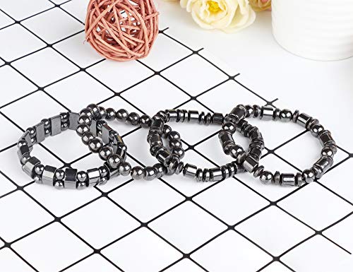 THUNARAZ 4Pcs Hematite Bracelet for Men Women Bangle Bracelet Magnetic Tiger Eye Bracelets3